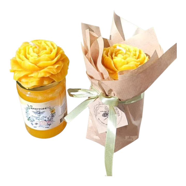 Пчелен мед букет с божур